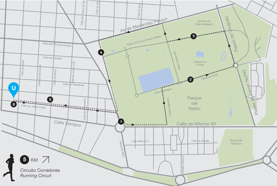 Circuito Correr 5 km Hotel Único Madrid